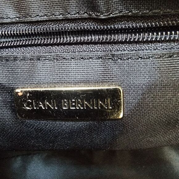 Giani Bernini Crocodile Genuine Leather Shoulder Bag Small Black Y2K 2000 - Picture 6 of 6